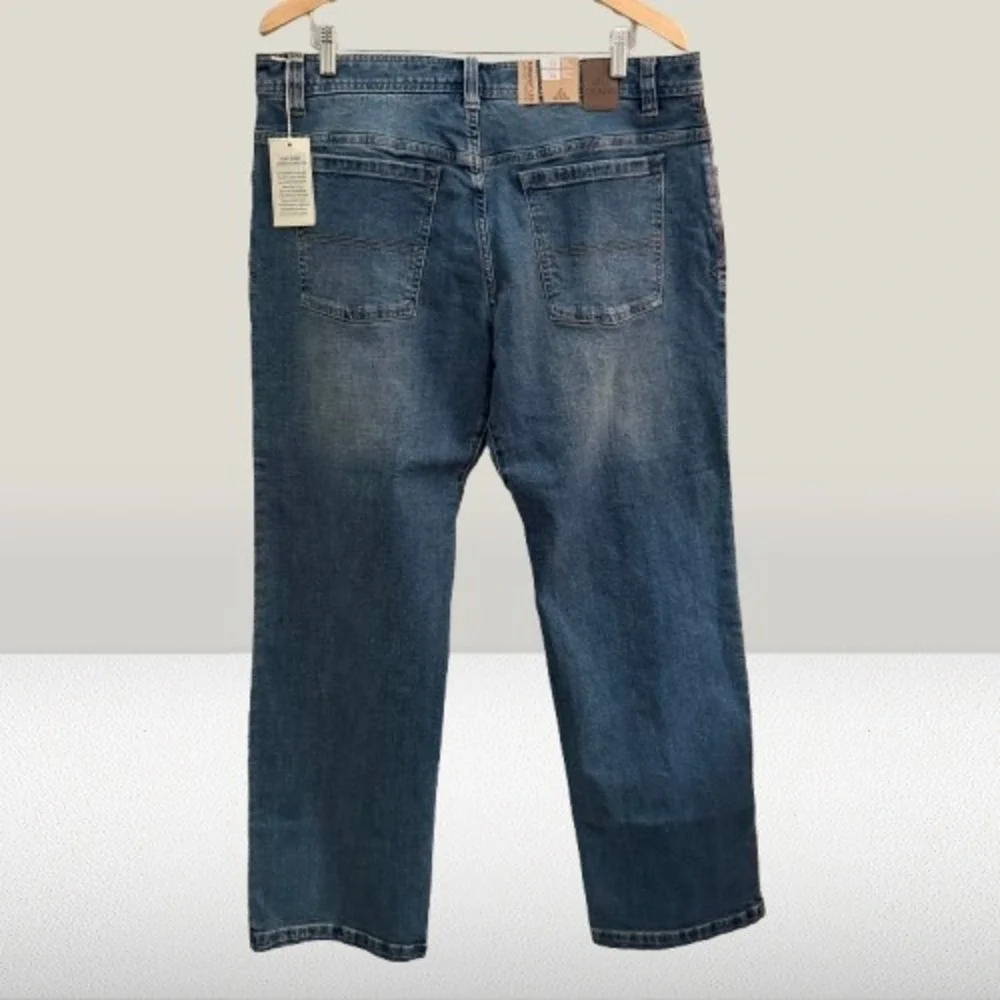 NEW prAna Axiom Straight-Leg Jeans Antique Stone Wash Blue Size 35 x 32